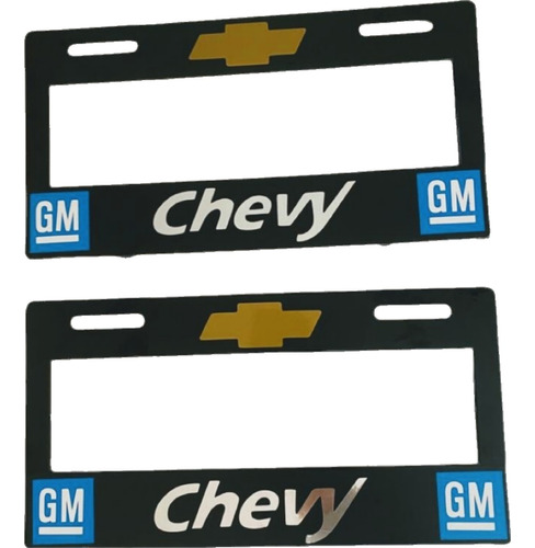 Par Porta Placas Ancho Autos Chevrolet Chevy 2 Portaplacas