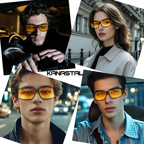 Lentes Nocturnos Hombre Mujer Moda Moto Manejar Sobrepuesto Diseño Amarillo