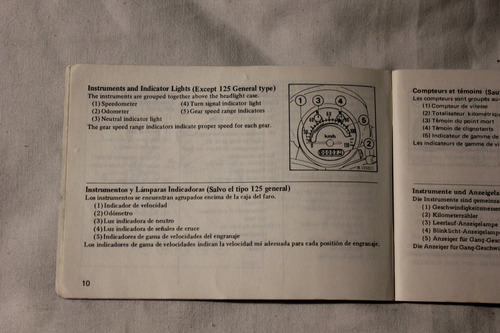 Honda Cg 110 Y 125 1980 Manual Del Propietario (Usado)