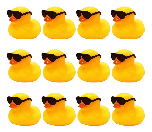 ~? Sunioine 12 Pcs Rubber Ducks Con 12 Pcs Sunglasses, 2 Pul