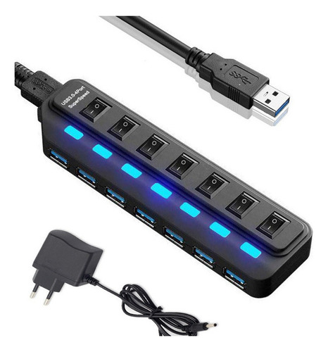 Hub Usb 3.0, Divisor Usb Hub De 7 Puertos