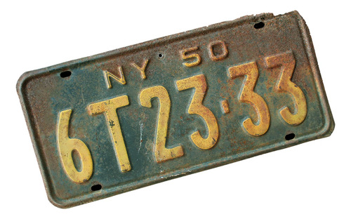 ¬¬ Placa Patente Antigua Estados Unidos Usa New York 1950 Zp
