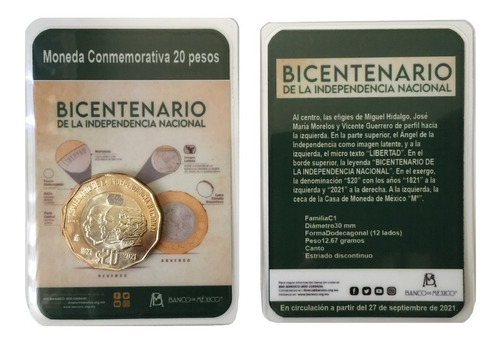 Imagen 4 de 10 de 4 Monedas En Blister Comemorativo 20 Pesos