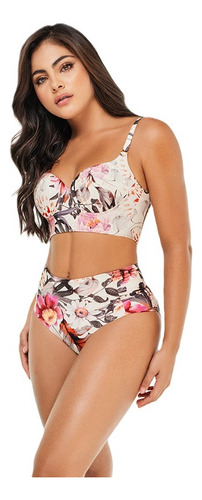 Vestido De Baño Bikini Copa Entera Corrugada Carol 70055