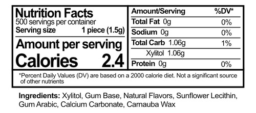 Epic Gum - Chicle Sin Aspartame, Sabor Canela, 500 Piezas