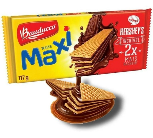 Biscoito Wafer Maxi Chocolate Bauducco 117g