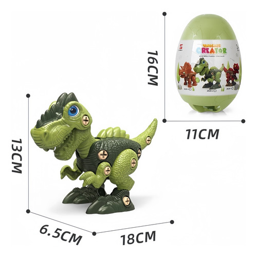 Juguete De Huevo De Dinosaurio Desmontable Hecho A Mano, 3 P