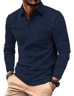 Playera Essens Casual Moda Tipo Polo Manga Larga Calidad 027