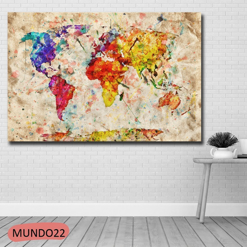 Cuadro Mapamundi Antiguo 50x70 Consulte Otras Medidas