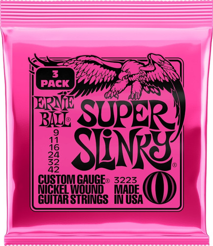 Pack X3 Ideal Luthier Ernie Ball Eb3223 Super Slinky 009-042