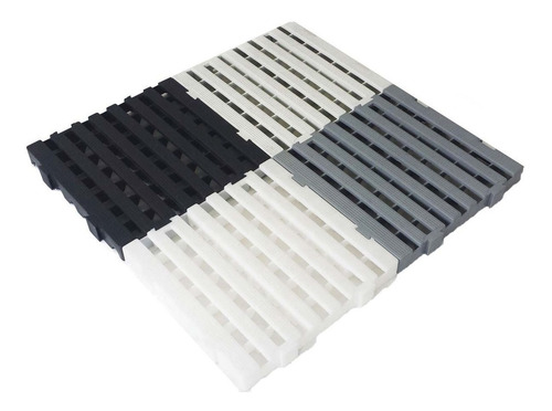 Kit 2 Pçs Estrado Alto Reforçado Pallet Deck 4,5x50x50 Preto