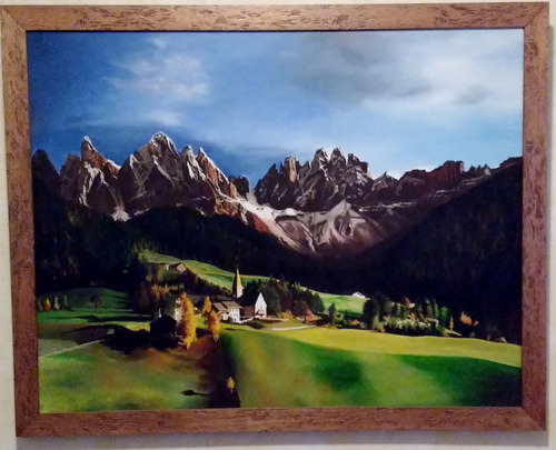 Paisaje De Italia - Pintura Al Óleo Hiperrealista Con Marcos