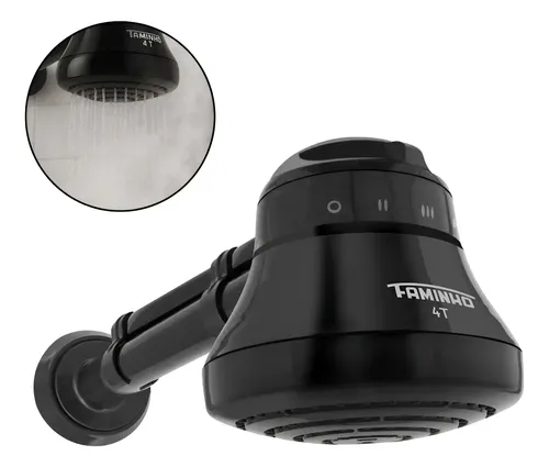 Chuveiro Elétrico Ducha Faminho 4t Preto Com Cano 30cm Fame