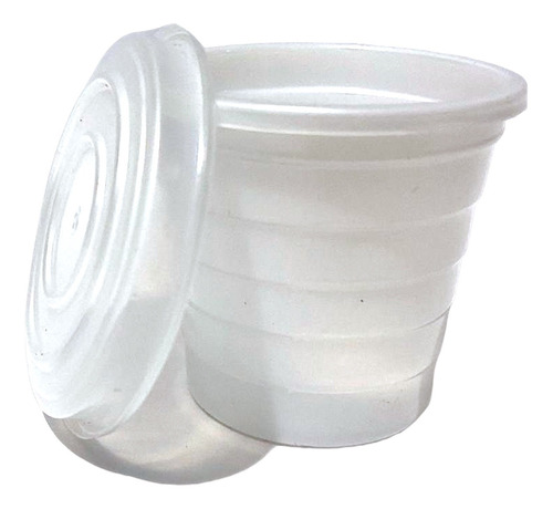 250 Juegos De Vaso Souffle 1oz Con Tapa Incluida