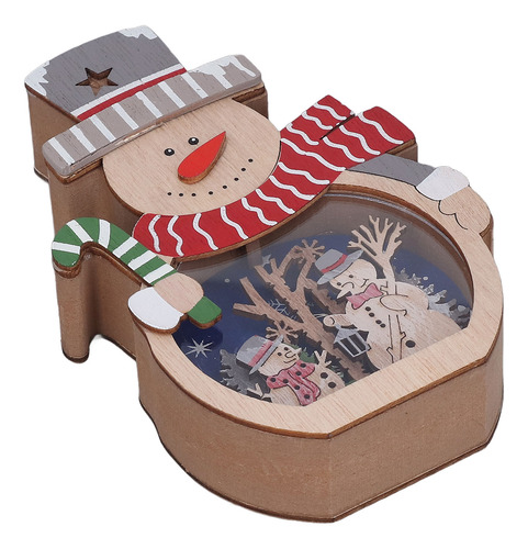 Adorno Navideño Luminoso De Madera Con Emisión Led