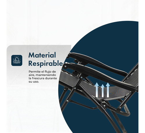 Reposera Gravedad Cero X2 Plegable Apoya Vaso Gardenlife