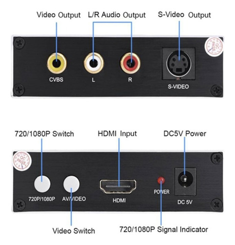 Convertidor Hdmi A Rca Y S-video Full Hd Con Dc 5v Trautech