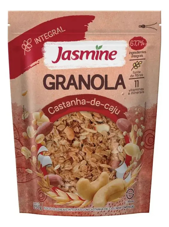 Granola Integral Castanha De Caju Com Coquinho 250g Jasmine