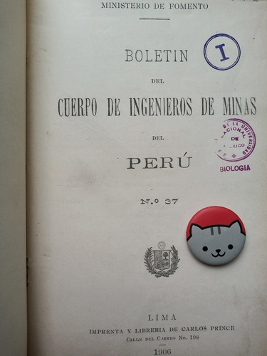 Libro Minas Del Perú No 37 Mf 120e8 (Usado)