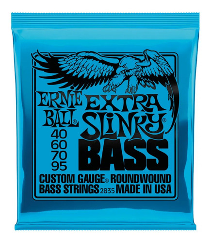 Jogo Cordas Ernie Ball 040 Contrabaixo 4 Cordas Super Slinky