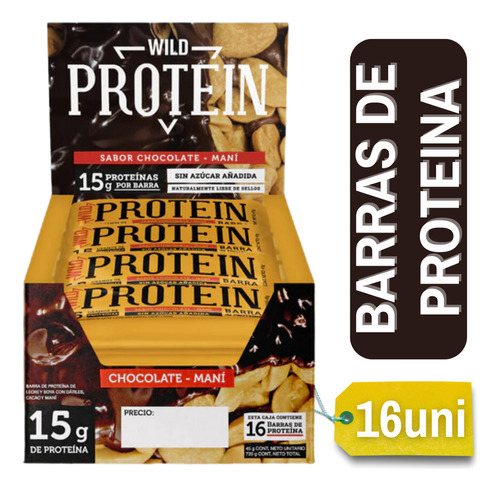 Wild Protein Suplemento Chocolate Mani - 16 Unidades