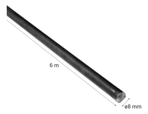 Fierro Redondo Liso Barra Comercial 8mm X6mts