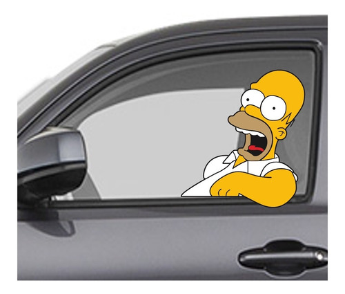 Sticker Calcas Homero Manejando Disfrutando Del Aire
