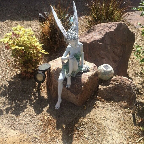 Imagen 2 de 4 de 2 Figuritas De Jardín De Hadas De Resina