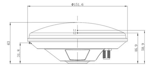 Antena Gnss L1 L2 Trim Ble Antena Gps Agrícola Rtk F9p