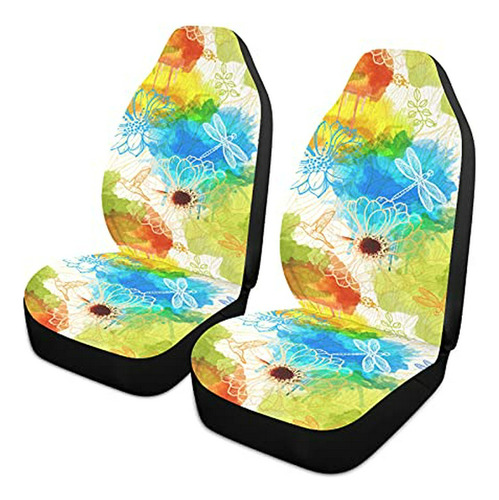 Cojines Para Asiento, Acuarelas De Flores Con Mariposas Y Li