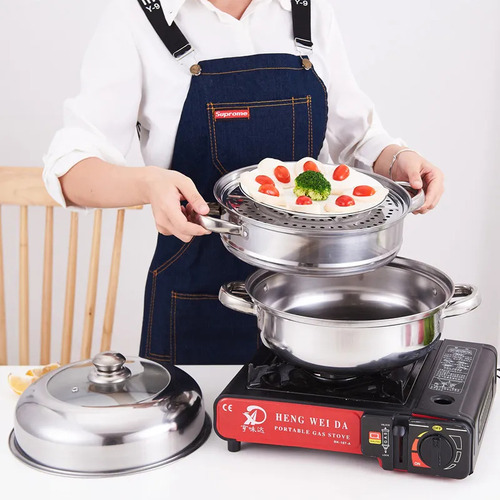 Olla De Acero Inoxidable, Vaporera De Cocina 2 Capas Heaimo