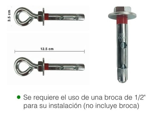 Imagen 5 de 5 de Kit De Instalación + Lazo Soga Para Malla Sombra