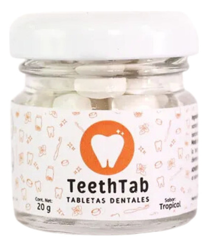 Teethtab Pasta Dental En Tabletas Sin FlĂșor Tropical 20g