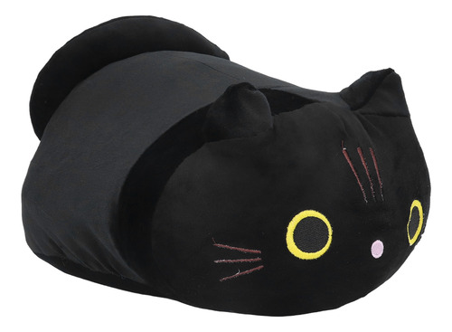 Almohada De Gato Negro De Dibujos Animados, Ojos Redondos, L