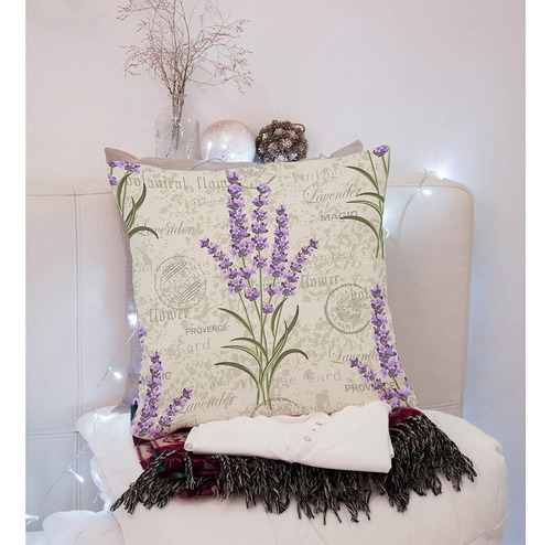 Funda De Almohada Cuadrada De Lino Y Algodón Con Diseño Flor