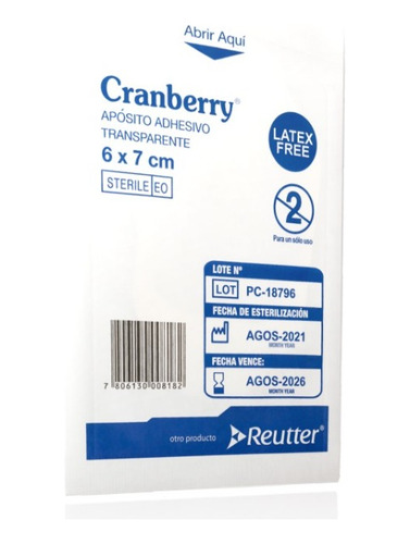Apósitos Transparentes Cranberry 6x7 Cm Pack 10