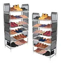 Comprar Kit 2 Zapateras Organizador 6 Niveles 22 Zapatos Prmium Color Gris Mkz-zaparackx2