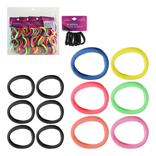 Elastico De Cabelo Colorido 72pcs Atacado