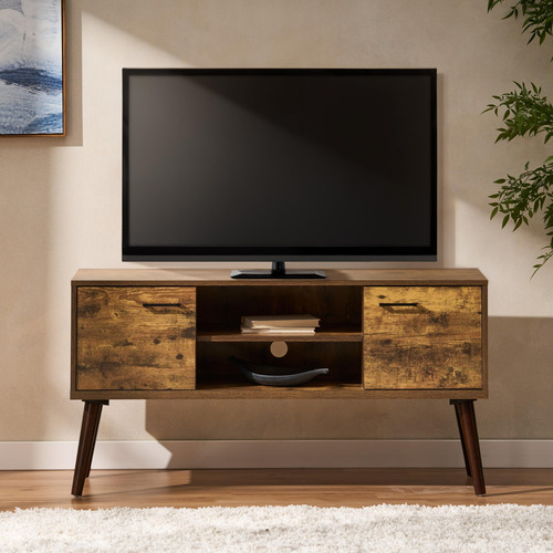 Gssdee Soporte De Tv Moderno Mid-century Madera Maciza Y