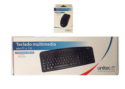 Combo Teclado Mouse Unitec Para Pc Usb Kit