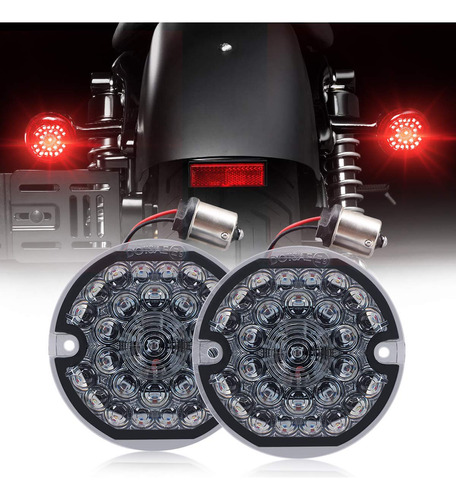 3-1/4 Inch Rear Led Turn Signal Flat Smoke Lens 1156 Ba...