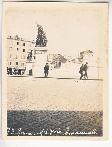 Antigua Fotografia Real En Monumento A Emanuele Roma Italia 