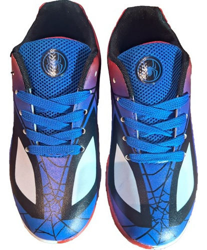 Championes De Futbol Spiderman Fut5 Azul Y Rojo