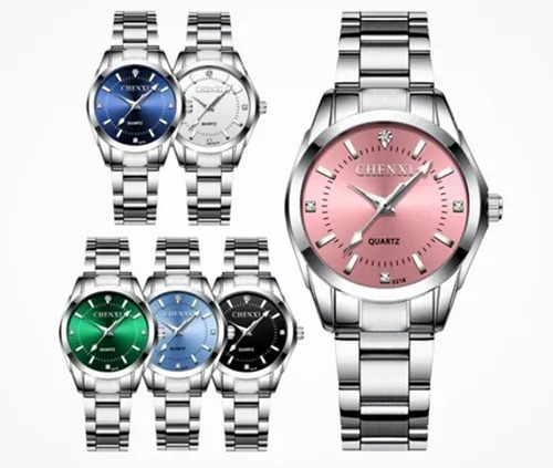 #1 Reloj Petit Diamond Dama Mujer Ctra Agua Acero Inoxidable