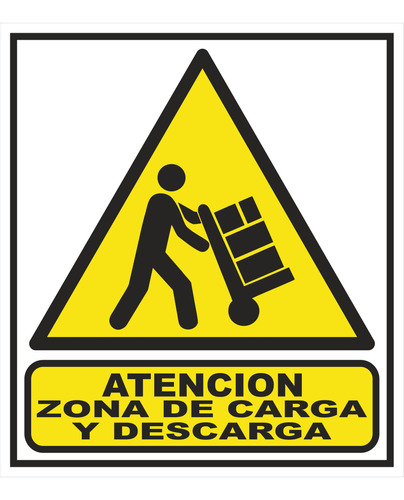 Cartel Chapa Atención Zona De Carga Y Descarga 40x45