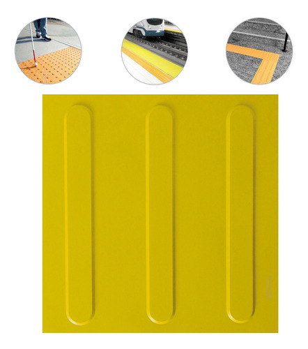 Piso Tátil Direcional Pvc 25x25 Amarelo 64 Pçs 4 M Linear