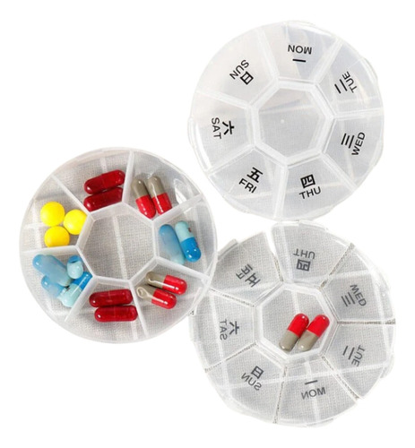 Pastillero Semanal Giratorio Porta Pastillas Organizador 