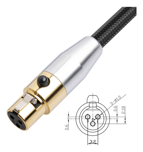 Doble Mini Xlr Hembra A Xlr Macho De 3 Pines Resistente Sin