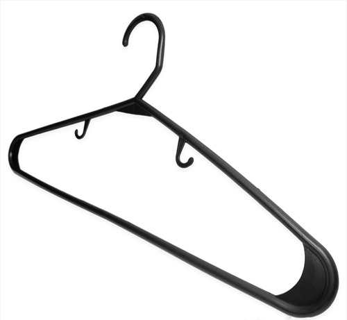 Imagen 2 de 7 de Percha Perchas Por Mayor Plastica Negra Económica X 200 U