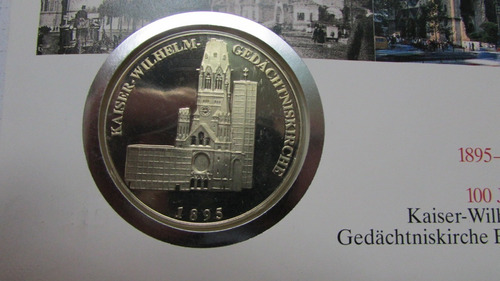 Alemania 1995 Medalla Iglesia Memorial Emperador Wilhelm F1